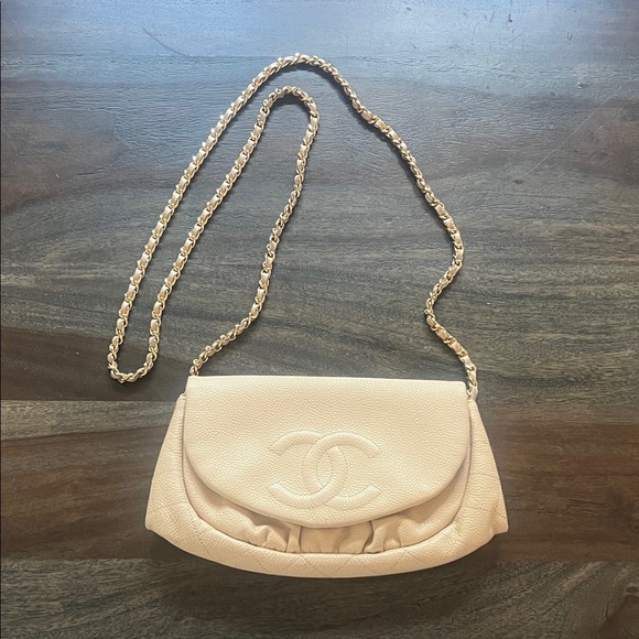 CHANEL Handbags - Chanel Beige Half Moon WOC Bag Purse